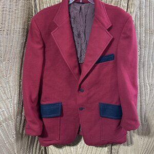 Vintage Men's 1970 Polyester Jacket Red And Blue Simpson Bros Alabama City